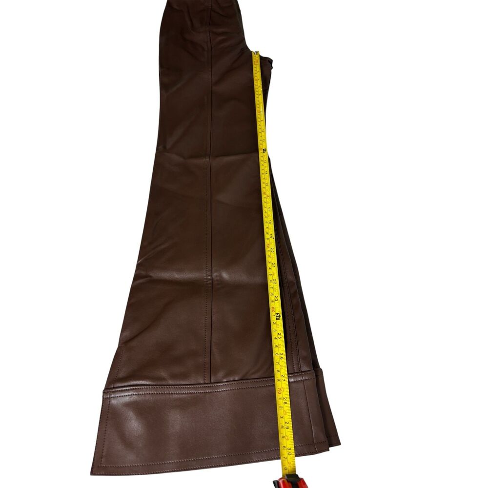 We The Free People Brown Coated Rubberized Straight Leg Pants Size 2XS NWT - Picture 2 of 6